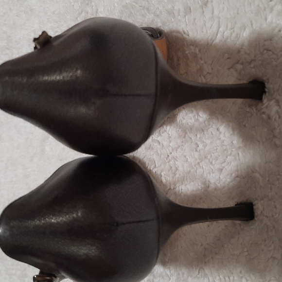 Brian Atwood Metallic Gray Strappy Heels - Picture 8 of 11